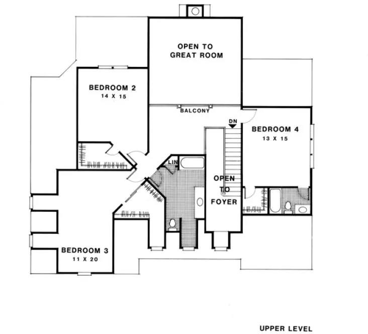 Second Floor Plan for House Plan #273003