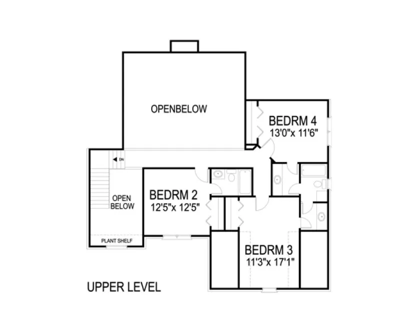 Second Floor Plan for House Plan #271192
