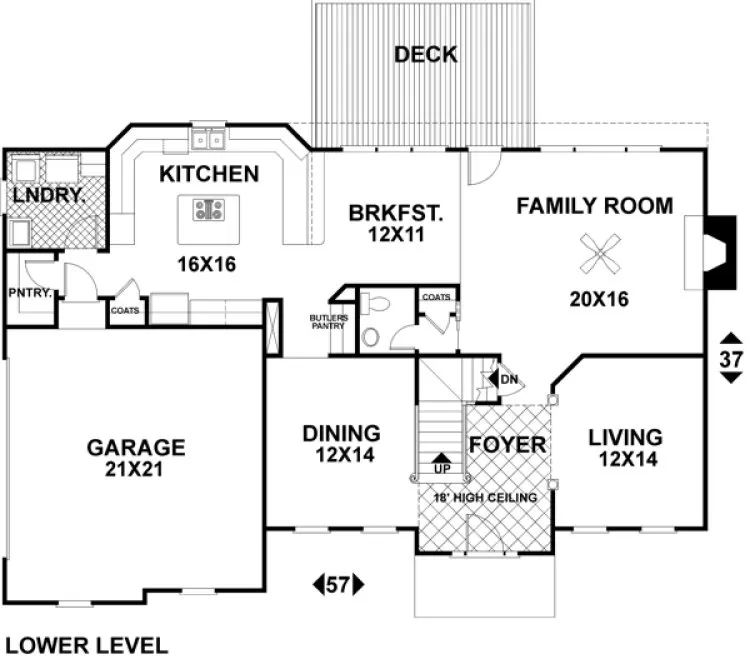 Main Floor Plan for House Plan #274082
