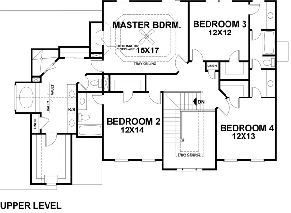 Second Floor Plan for House Plan #274082