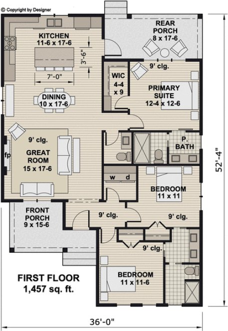 Main Floor Plan for House Plan #287541