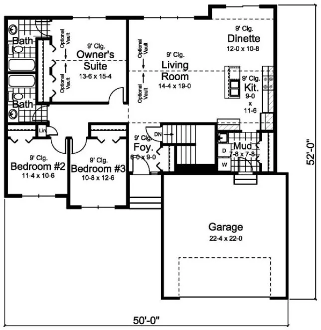 Main Floor Plan for House Plan #284041