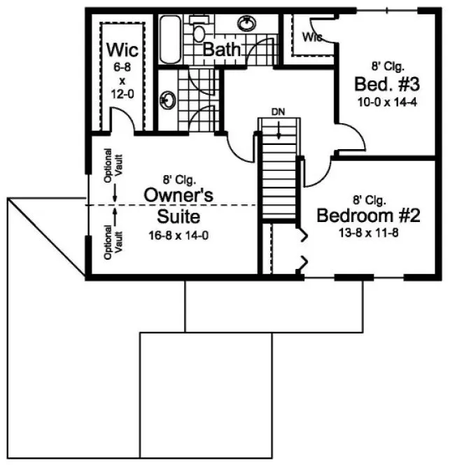 Second Floor Plan for House Plan #280161