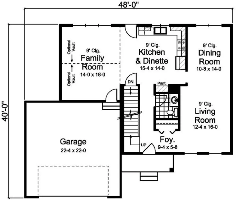 Main Floor Plan for House Plan #280181