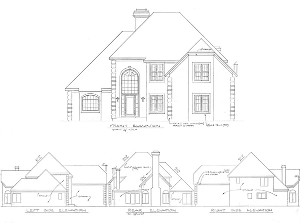 Rear Elevation for House Plan #271072