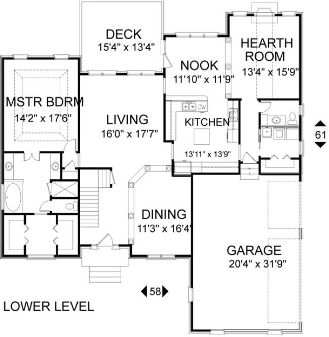 Main Floor Plan for House Plan #275062