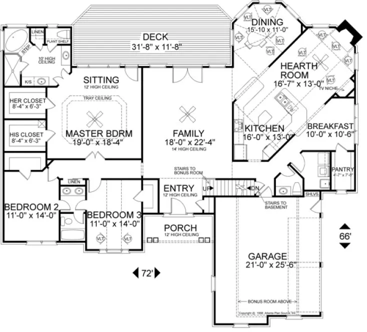 Main Floor Plan for House Plan #270252