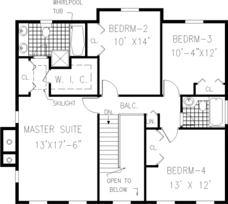 Second Floor Plan for House Plan #380459