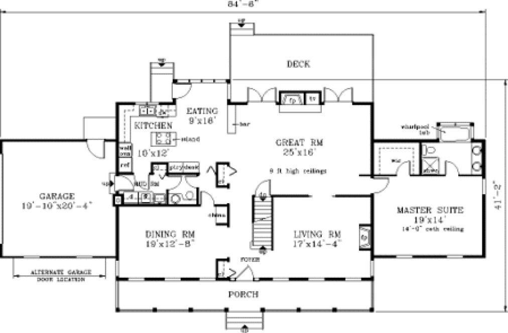 Main Floor Plan for House Plan #385459