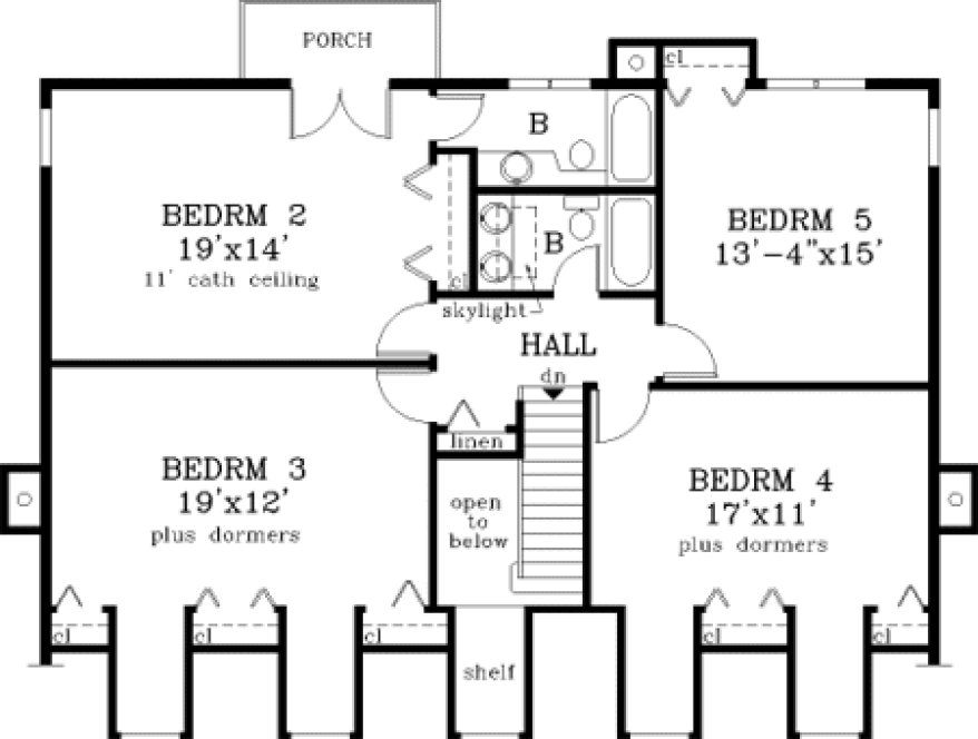 Second Floor Plan for House Plan #385459