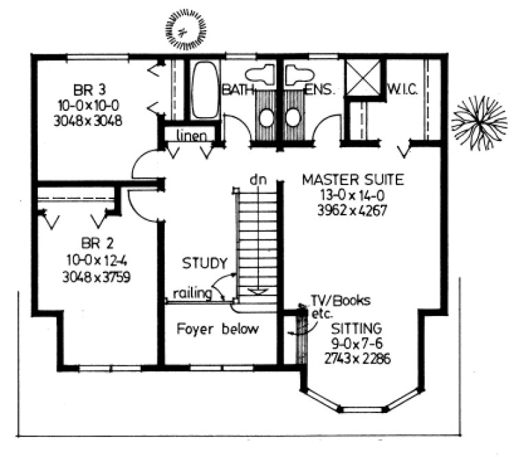Second Floor Plan for House Plan #200295