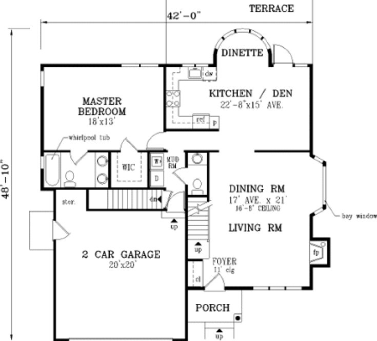 Main Floor Plan for House Plan #382069