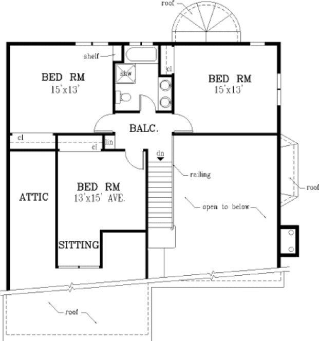 Second Floor Plan for House Plan #382069