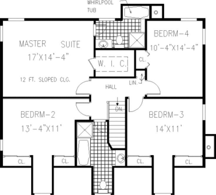 Second Floor Plan for House Plan #388069
