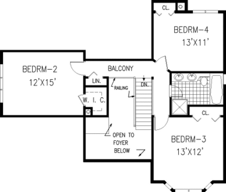 Second Floor Plan for House Plan #380169
