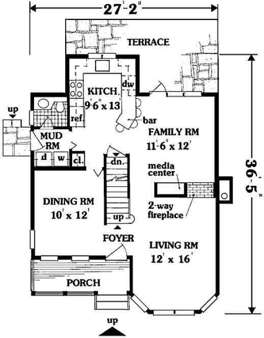 Main Floor Plan for House Plan #381169