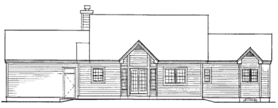 Rear Elevation for House Plan #385169
