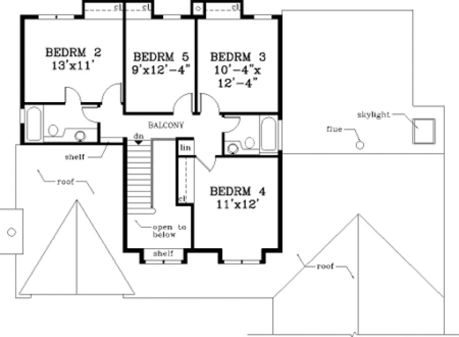 Second Floor Plan for House Plan #386169