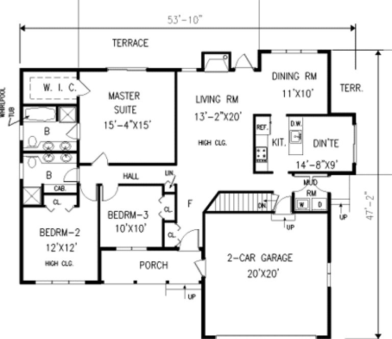 Main Floor Plan for House Plan #382269