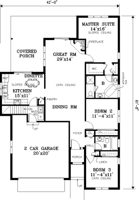 Main Floor Plan for House Plan #382079