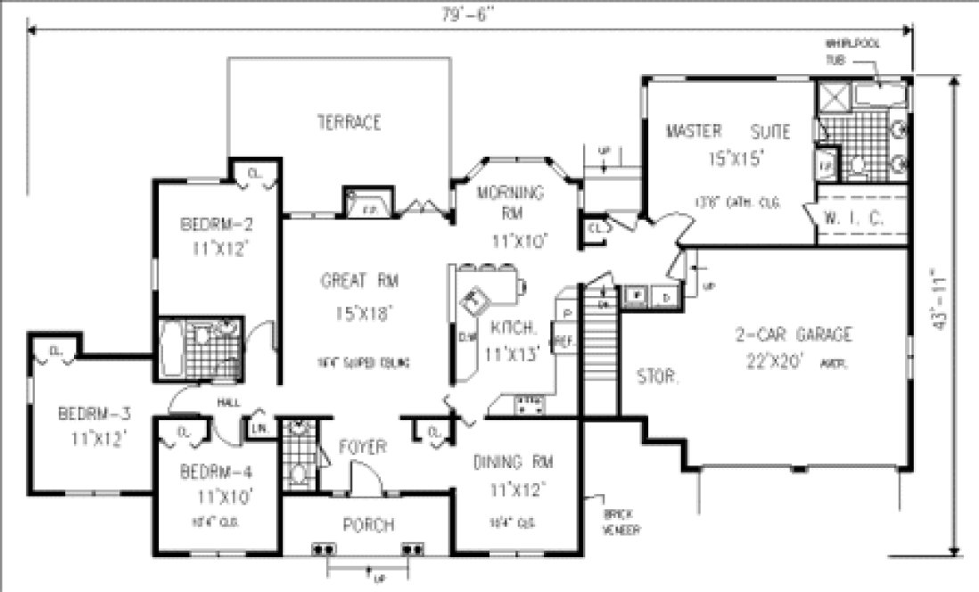 Main Floor Plan for House Plan #385079