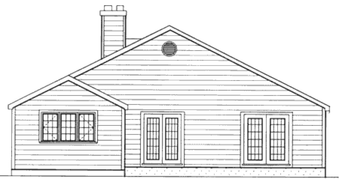 Rear Elevation for House Plan #384179