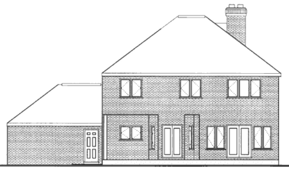 Rear Elevation for House Plan #380279