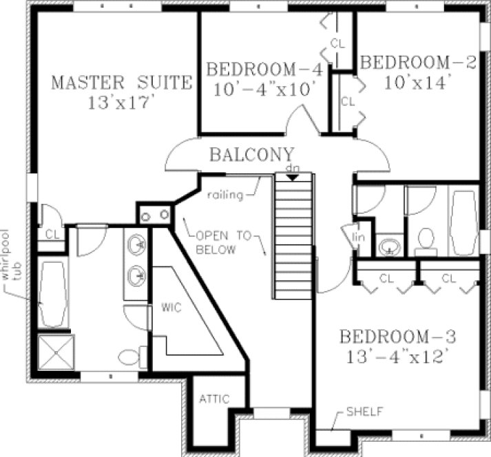 Second Floor Plan for House Plan #380279