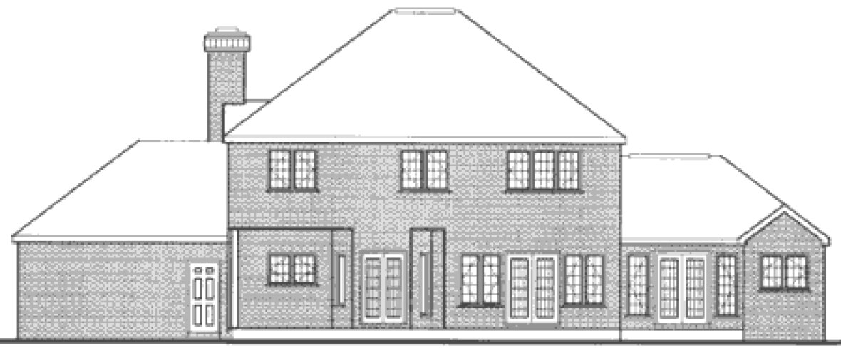 Rear Elevation for House Plan #381279