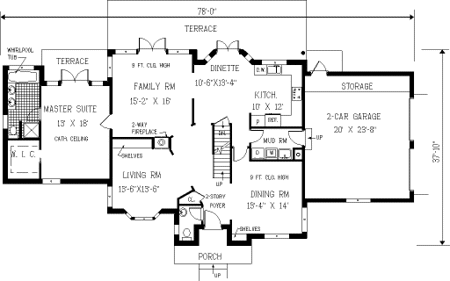 Main Floor Plan for House Plan #381279