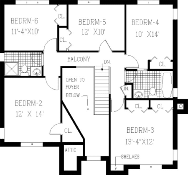 Second Floor Plan for House Plan #381279