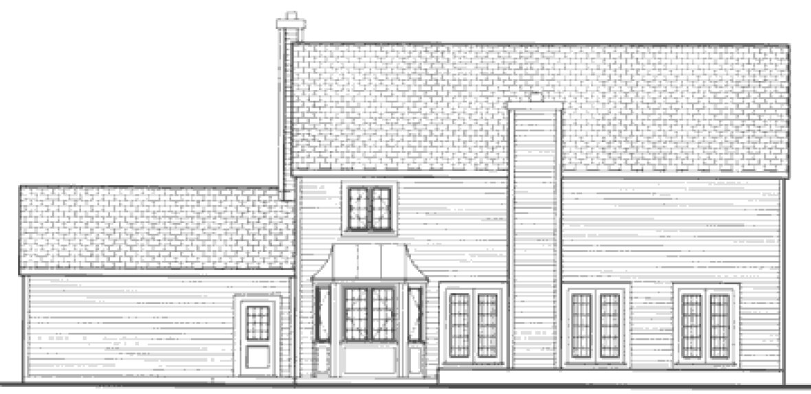 Rear Elevation for House Plan #380379