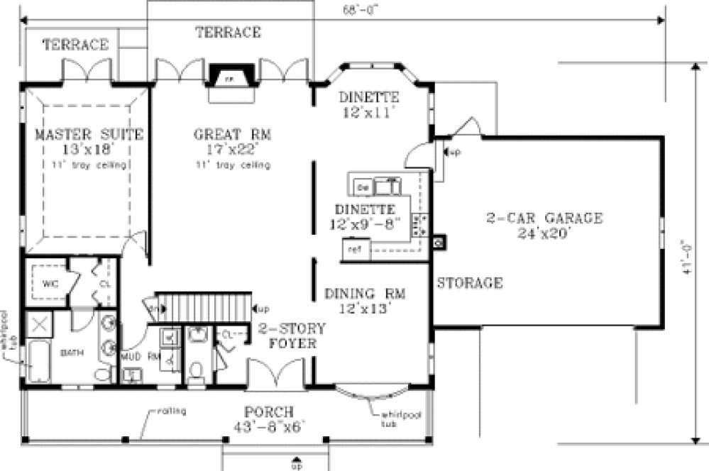 Main Floor Plan for House Plan #380379