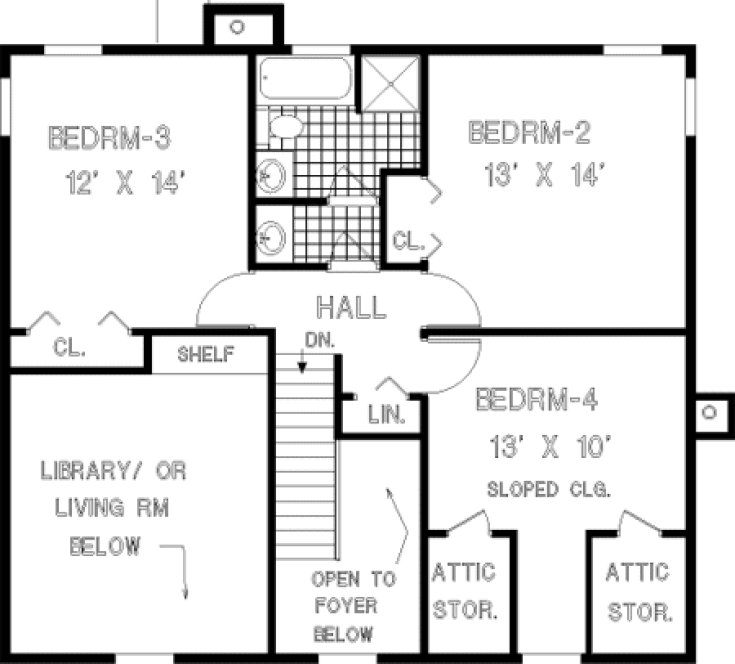 Second Floor Plan for House Plan #380479