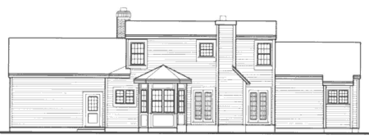 Rear Elevation for House Plan #380579