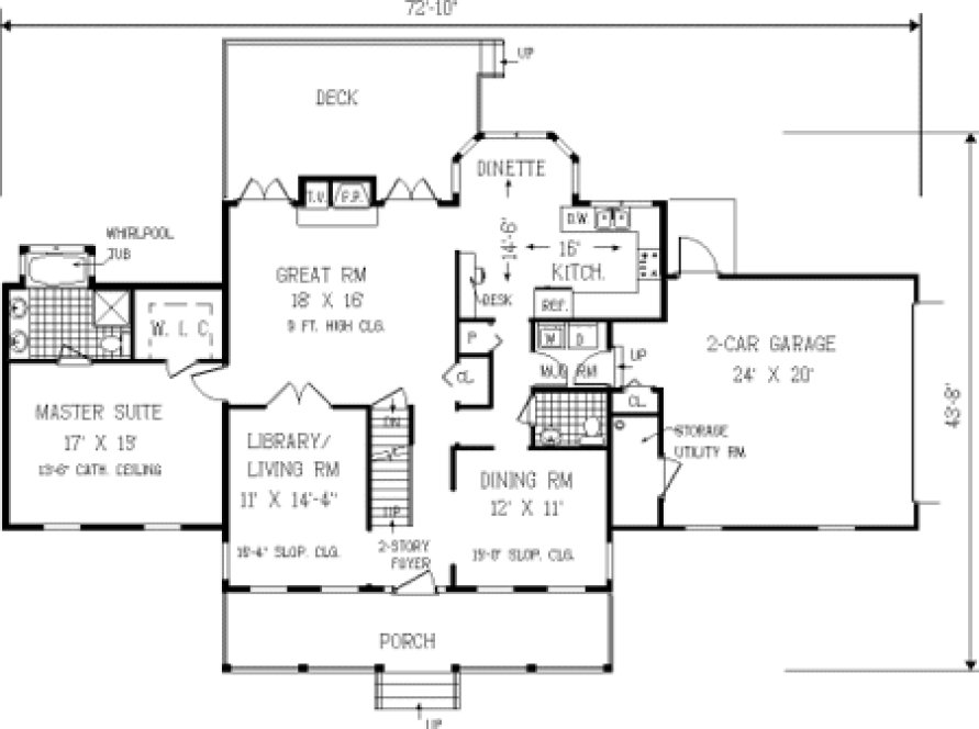 Main Floor Plan for House Plan #380579