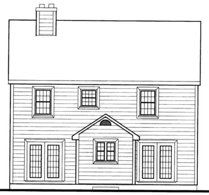 Rear Elevation for House Plan #380779