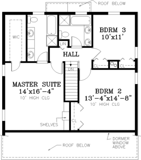 Second Floor Plan for House Plan #380779
