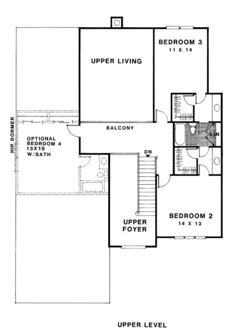 Second Floor Plan for House Plan #271052