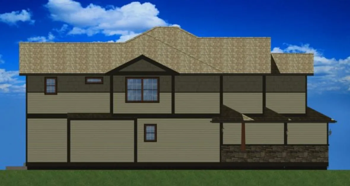 Left Elevation for House Plan #195002