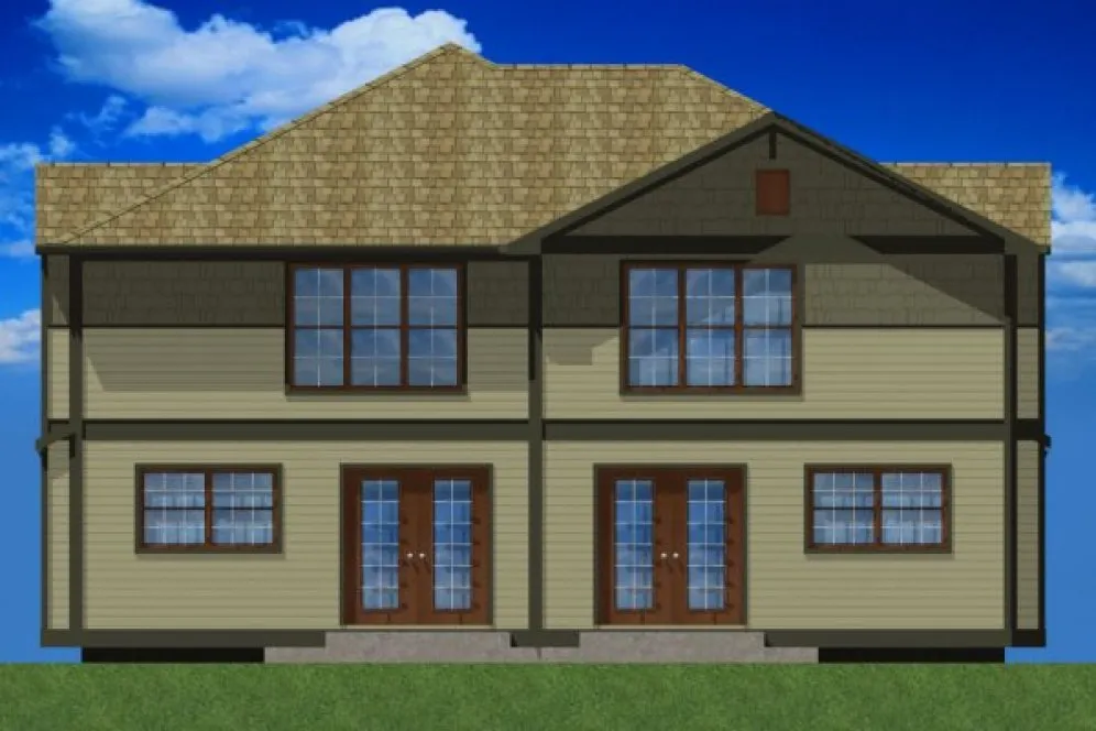 Rear Elevation for House Plan #195002