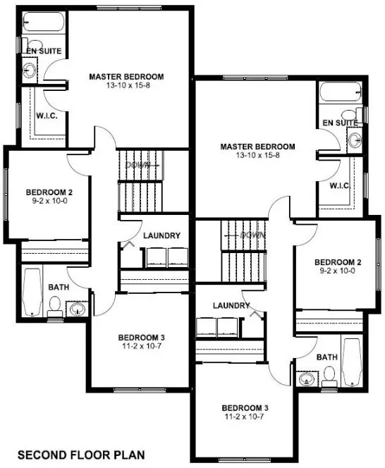 Second Floor Plan for House Plan #195002