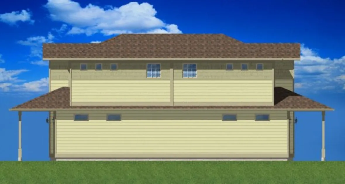 Rear Elevation for House Plan #195003