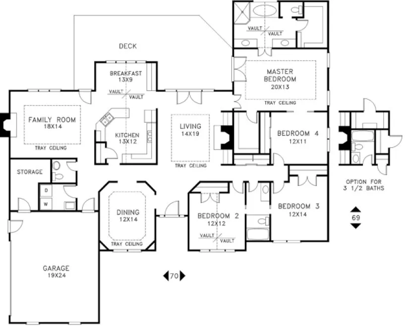 Main Floor Plan for House Plan #270142