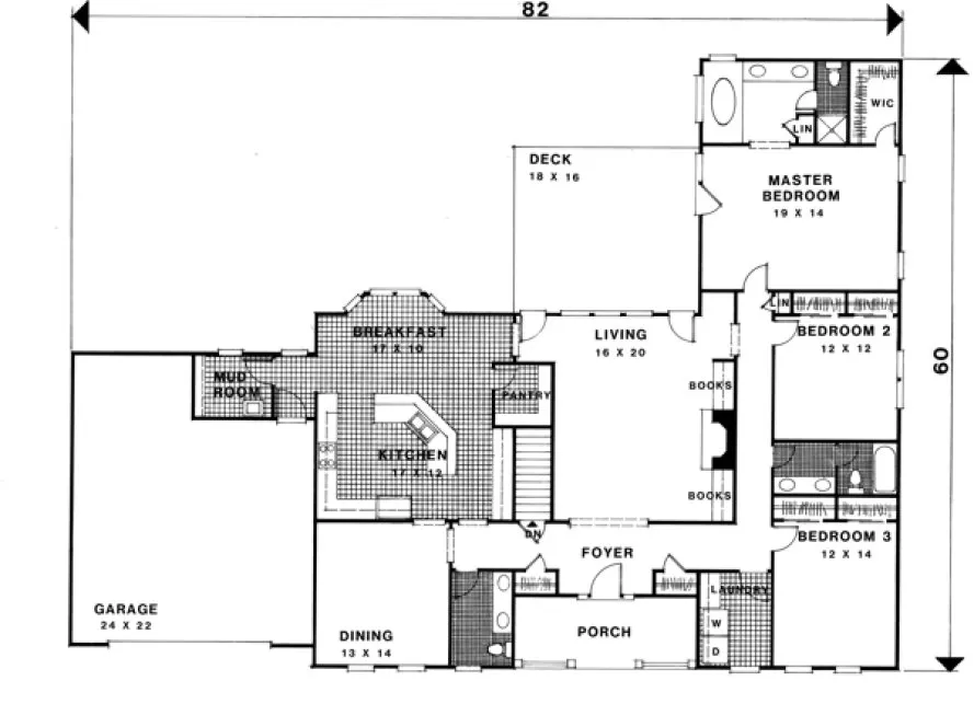 Main Floor Plan for House Plan #274042