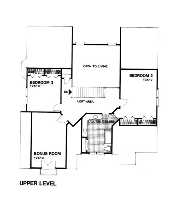 Second Floor Plan for House Plan #273042