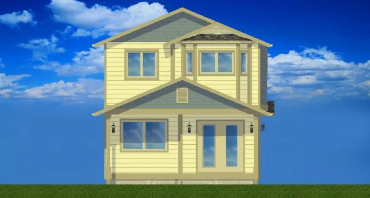 Rear Elevation for House Plan #195088