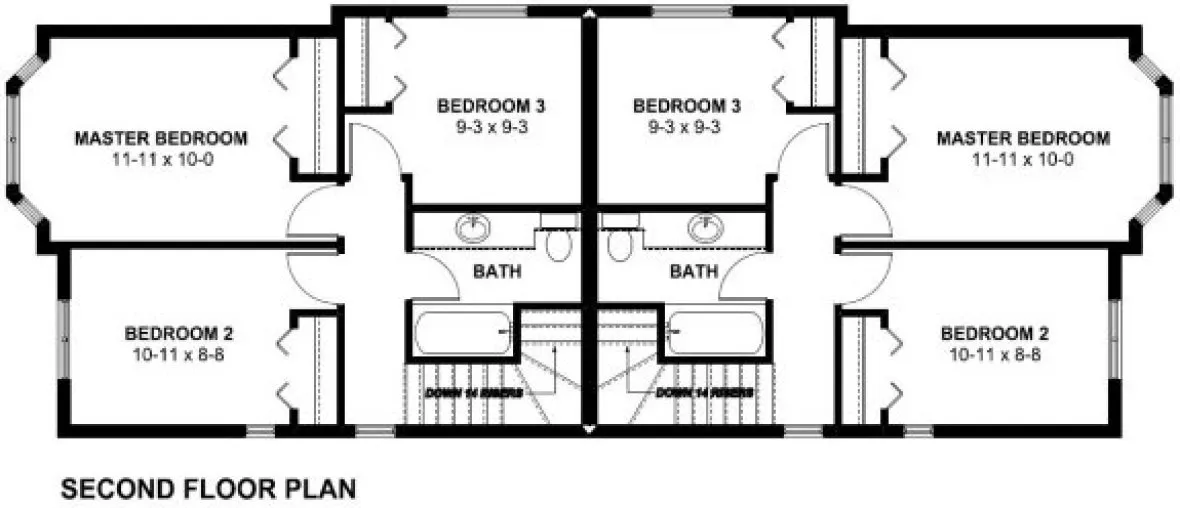 Second Floor Plan for House Plan #195088
