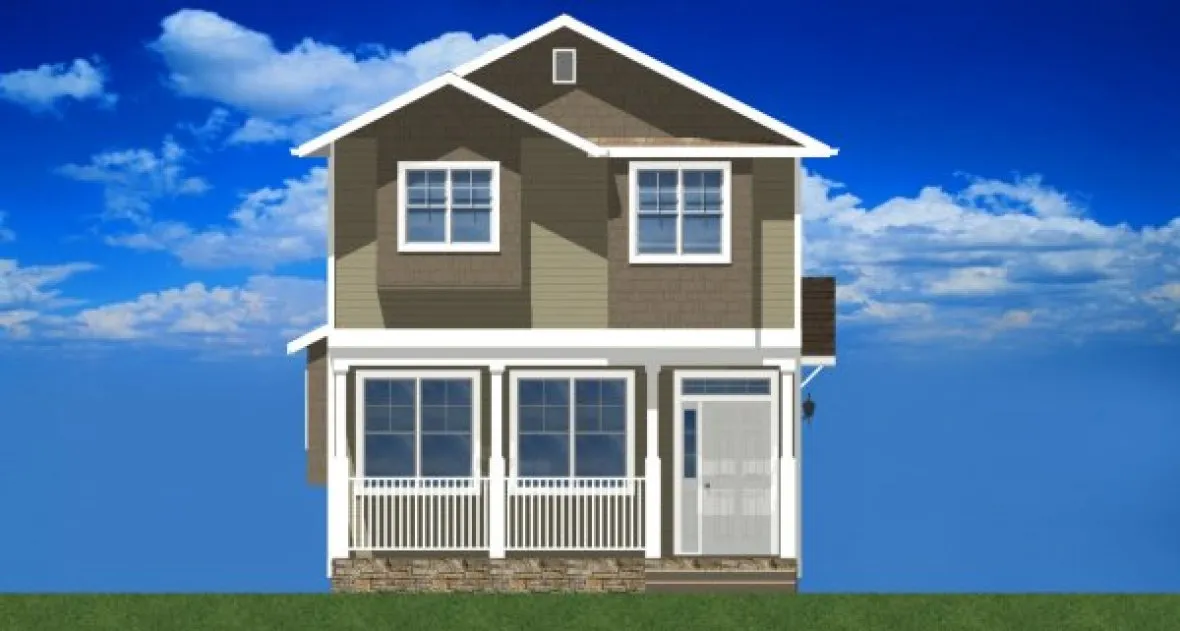 Rear Elevation for House Plan #195169