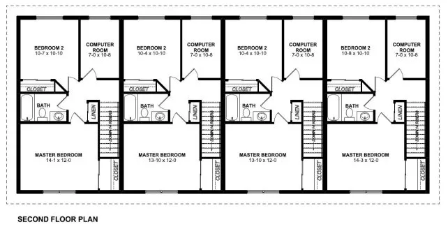 Second Floor Plan for House Plan #195181